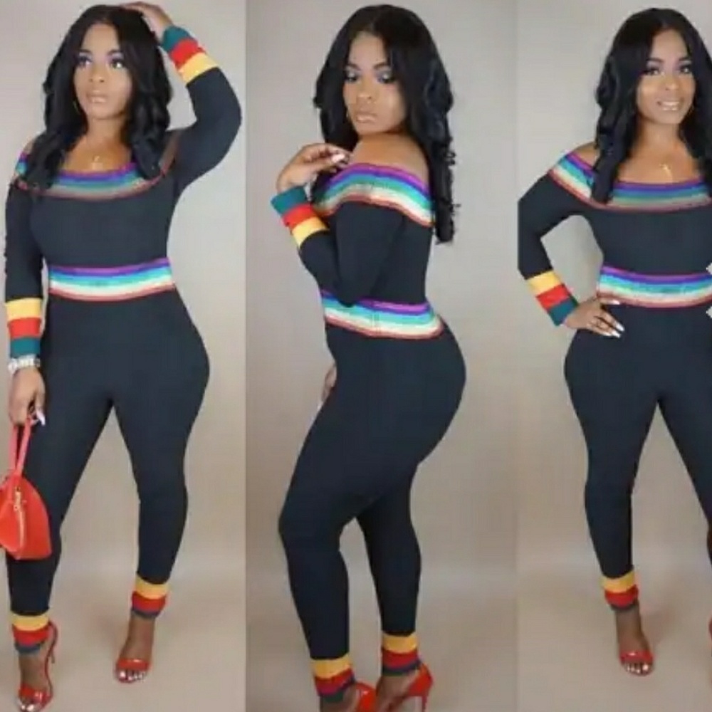 Color Strip Jumpsuit